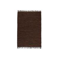 Handvävd matta Chindi läder 190x280 cm brun, Handvävda mattor