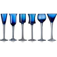 Lyngby Glas Snapsglas, 6 st. blå