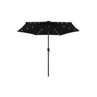 Parasoll med LED-lampor och aluminiumstång 270 cm svart, Parasoll