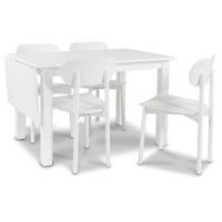 Sander matgrupp Klaffbord + 4 st vita Alvaro stolar