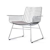 Metall Wire Lounge Chair Silver m Stolsdyna