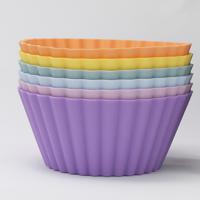 Stora muffinsformar, färgmix regnbågspastell, 6-pack