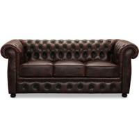 Dublin 3-sits soffa - Oxblod läder