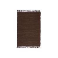 Handvävd matta Chindi bomull 80x160 cm brun, Handvävda mattor