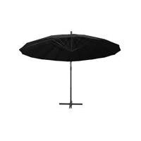 Hängande parasoll svart 3 m aluminiumstång, Parasoll