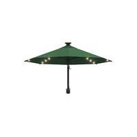 Väggmonterat parasoll med LED och metallstång 300 cm grön, Parasoll