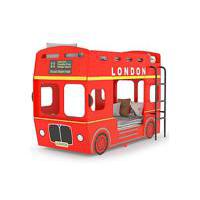 Våningssäng London Bus röd MDF 90x200 cm, Våningssängar